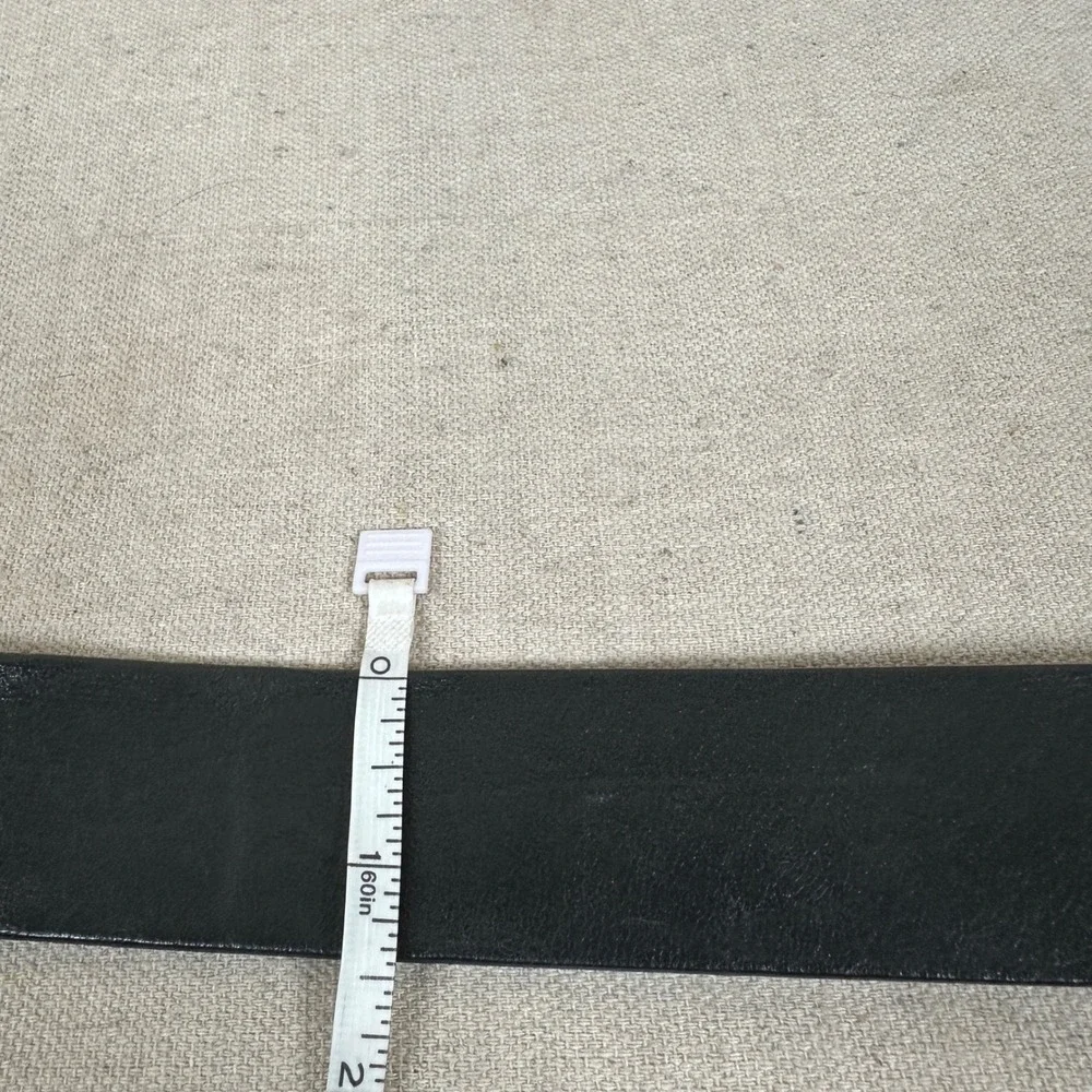 Gingerich Leather Mens Black Leather Belt‎ Silver Buckle Size 40 Made in USA